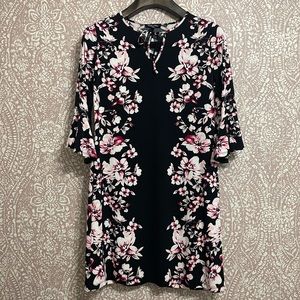 Floral Bell-Sleeve Print Dress